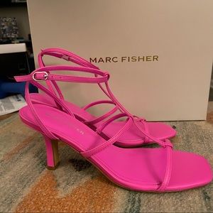 NWOT - Marc Fisher Neon Pink Dress Sandals